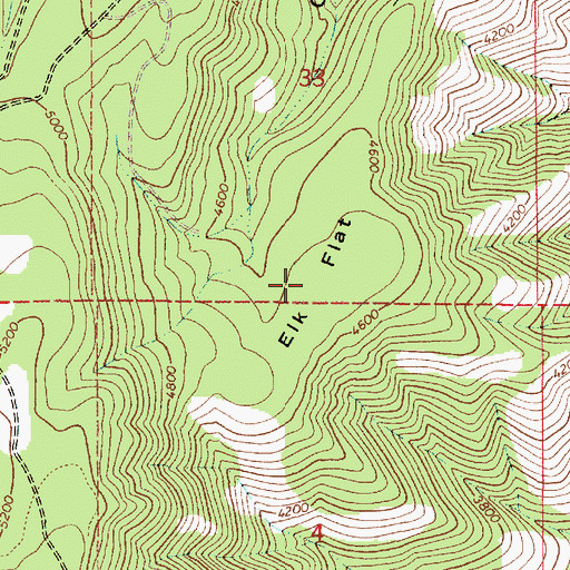Topographic Map of Elk Flat, OR