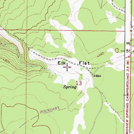 Topographic Map of Elk Flat, OR