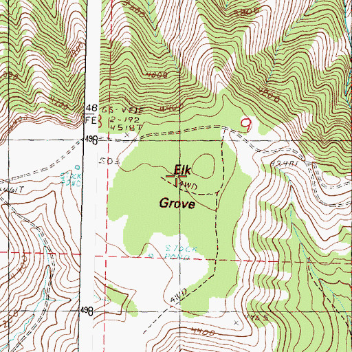 Topographic Map of Elk Grove, OR