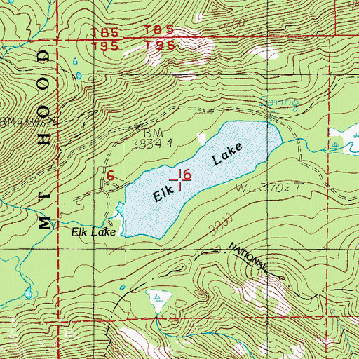 Topographic Map of Elk Lake, OR