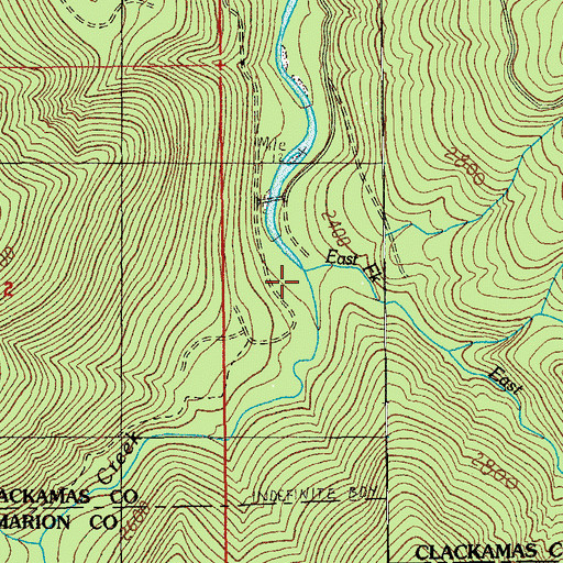 Topographic Map of Elk Lake Creek, OR