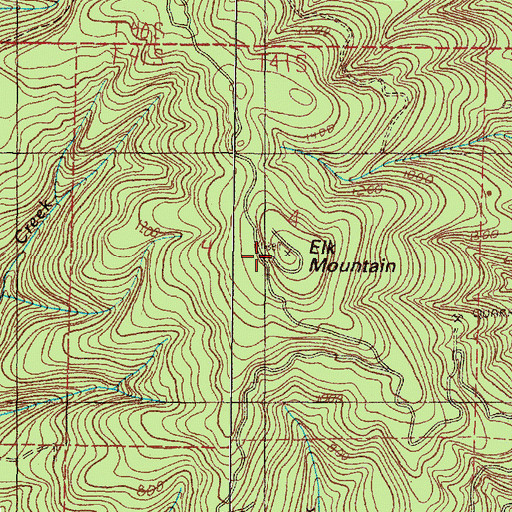 Topographic Map of Elk Mountain, OR