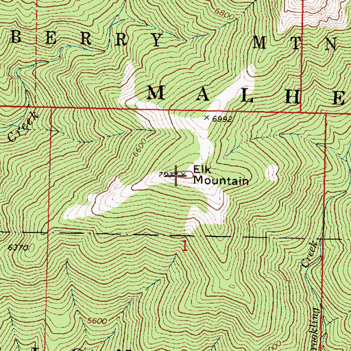 Topographic Map of Elk Mountain, OR
