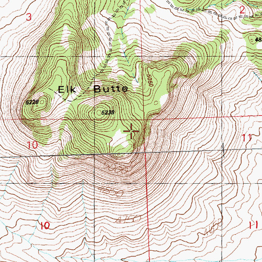 Topographic Map of Elk Mountain, OR