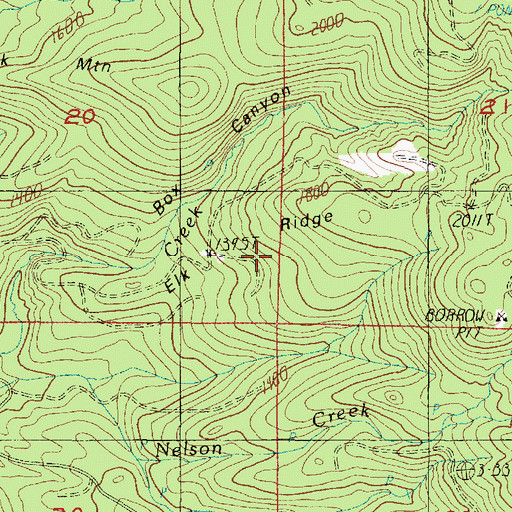Topographic Map of Elk Ridge, OR