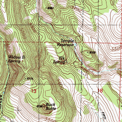 Topographic Map of Elk Spring, OR