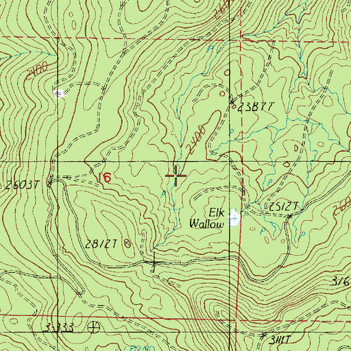 Topographic Map of Elk Wallow, OR
