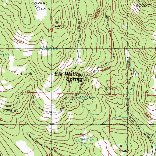 Topographic Map of Elk Wallow Spring, OR