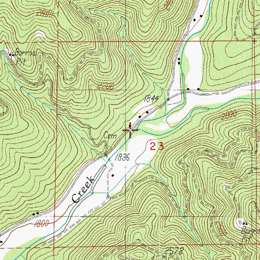 Topographic Map of Elkhorn Creek, OR