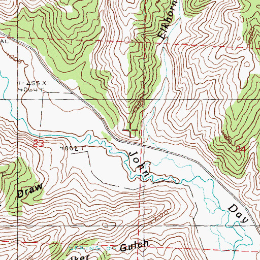 Topographic Map of Elkhorn Creek, OR