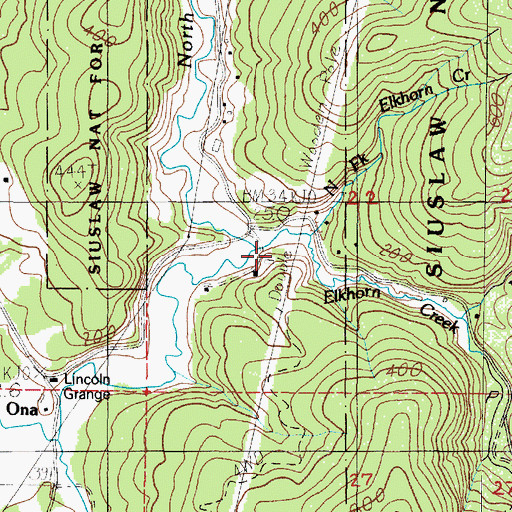 Topographic Map of Elkhorn Creek, OR