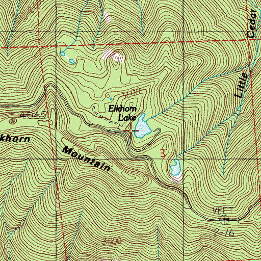 Topographic Map of Elkhorn Lake, OR