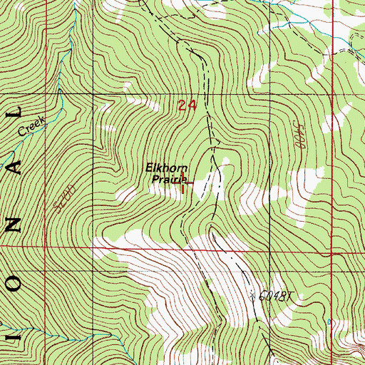 Topographic Map of Elkhorn Prairie, OR