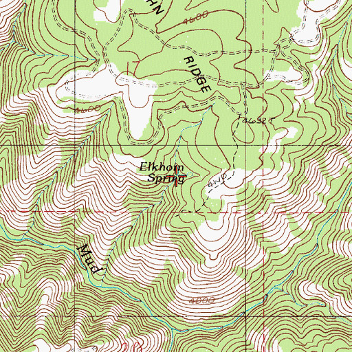 Topographic Map of Elkhorn Spring, OR