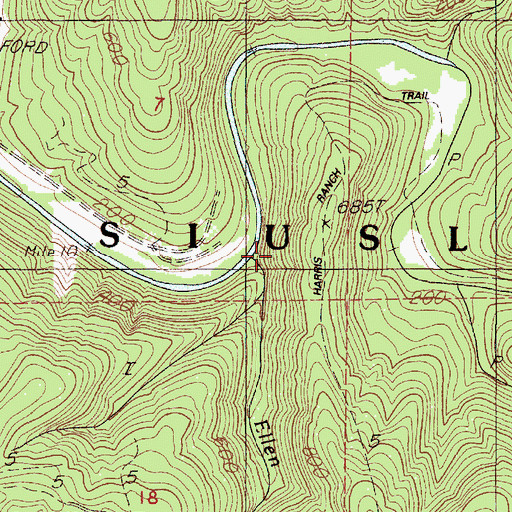 Topographic Map of Ellen Creek, OR