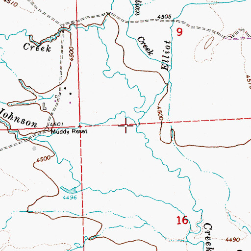 Topographic Map of Elliot Creek, OR