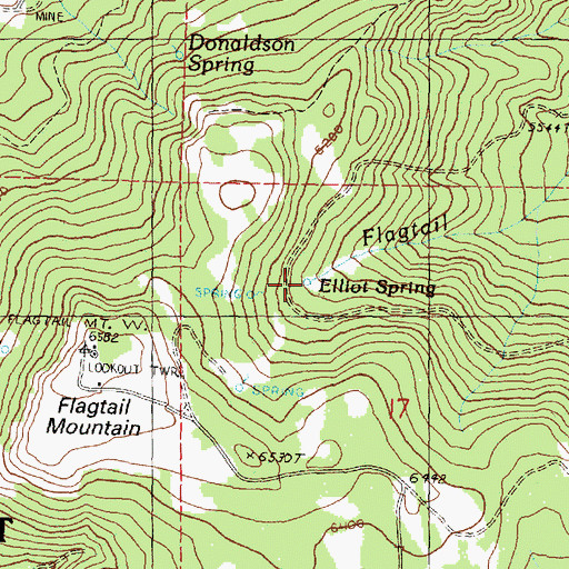 Topographic Map of Elliot Spring, OR