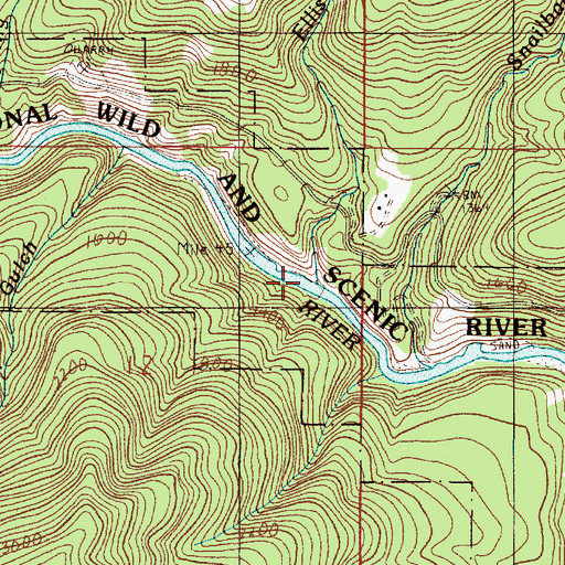 Topographic Map of Ellis Creek, OR