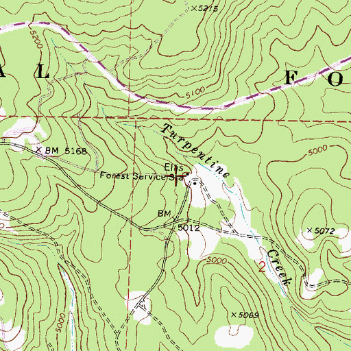 Topographic Map of Ellis Forest Service Station, OR