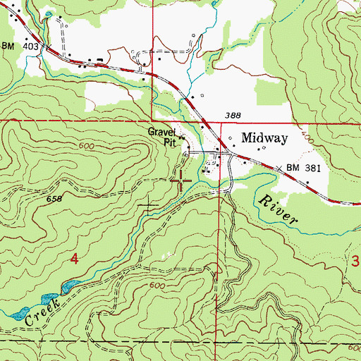 Topographic Map of Elmer Creek, OR