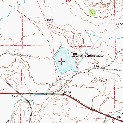 Topographic Map of Elms Reservoir, OR