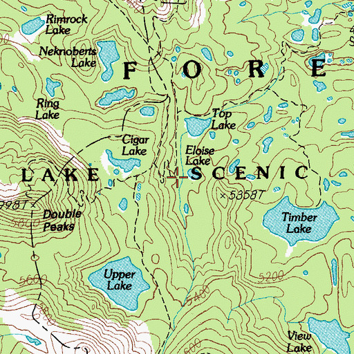 Topographic Map of Eloise Lake, OR