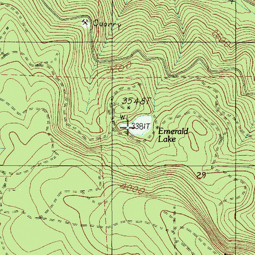 Topographic Map of Emerald Lake, OR