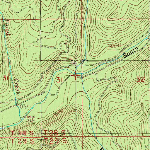 Topographic Map of Emerson Creek, OR