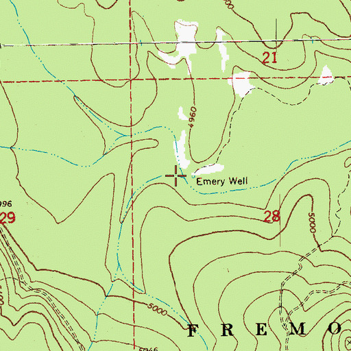 Topographic Map of Emery Well, OR
