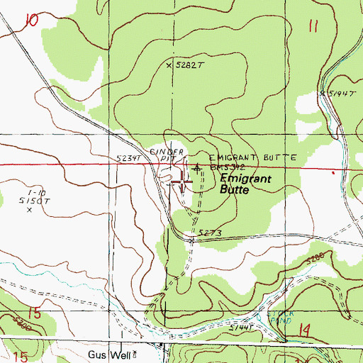 Topographic Map of Emigrant Butte, OR