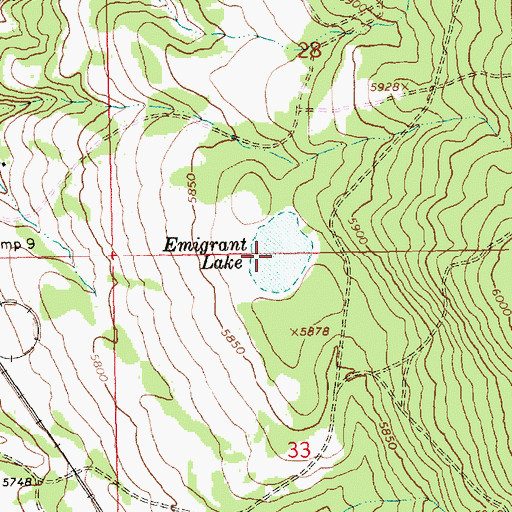 Topographic Map of Emigrant Lake, OR