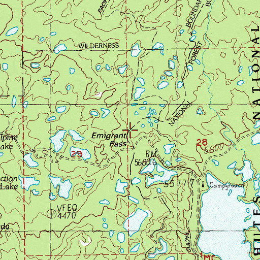 Topographic Map of Emigrant Pass, OR