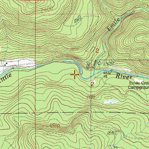 Topographic Map of Emile Creek, OR