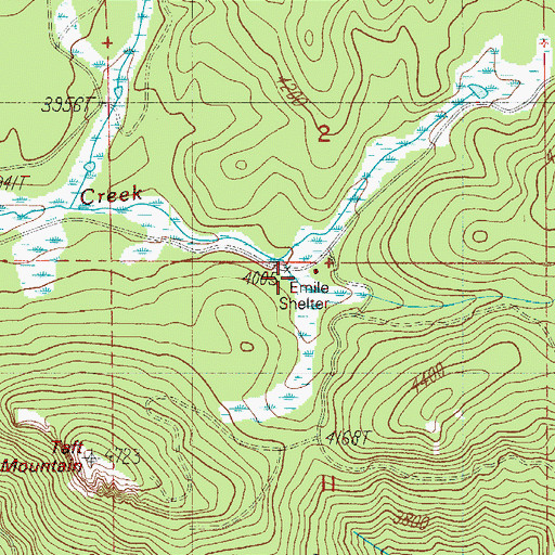Topographic Map of Emile Shelter Recreation Site, OR