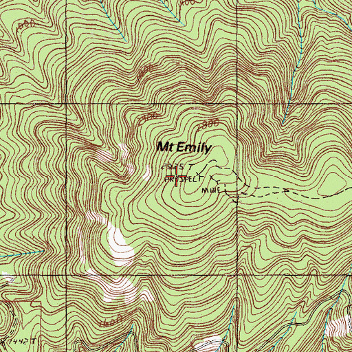 Topographic Map of Mount Emily, OR