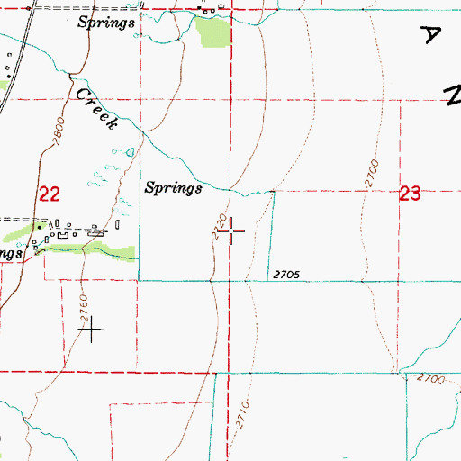 Topographic Map of End Creek, OR