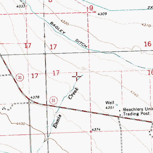 Topographic Map of Ennis Creek, OR