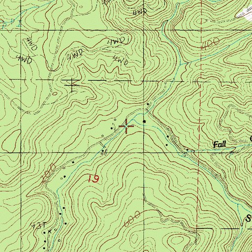 Topographic Map of Erickson Creek, OR