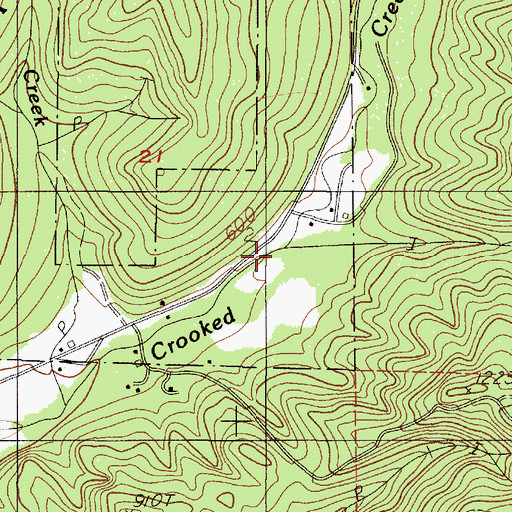 Topographic Map of Ernest Creek, OR