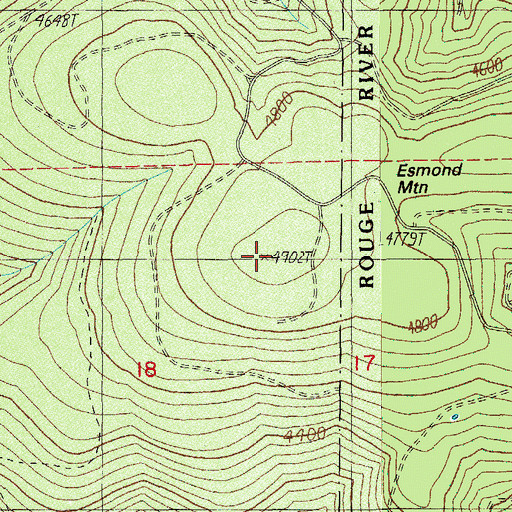 Topographic Map of Esmond Mountain, OR