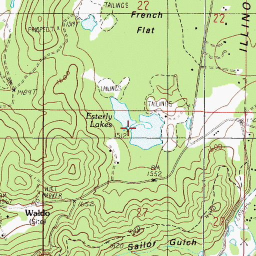 Topographic Map of Esterly Lakes, OR