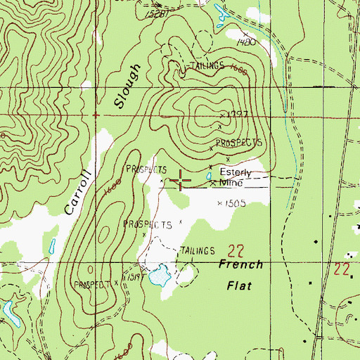 Topographic Map of Esterly Mine, OR