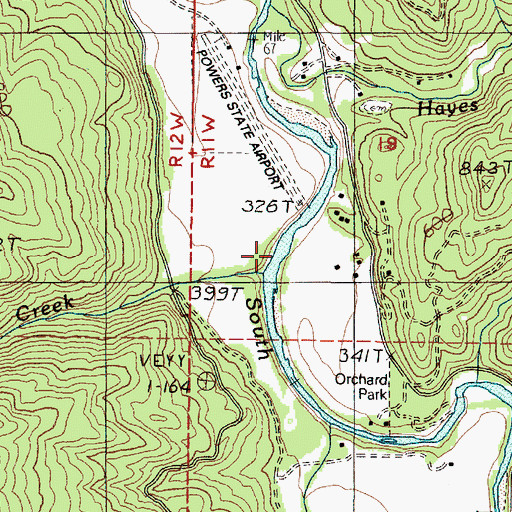 Topographic Map of Estes Creek, OR