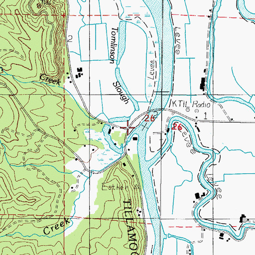 Topographic Map of Esther Creek, OR