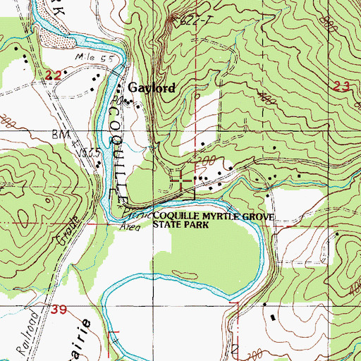 Topographic Map of Etelka School (historical), OR
