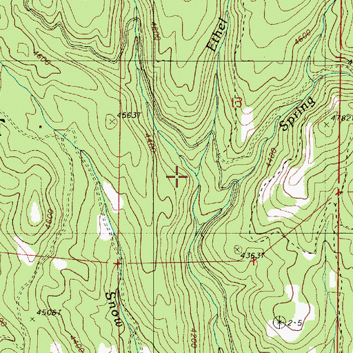 Topographic Map of Ethel Creek, OR