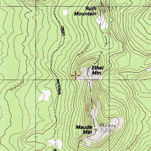 Topographic Map of Ethel Mountain, OR