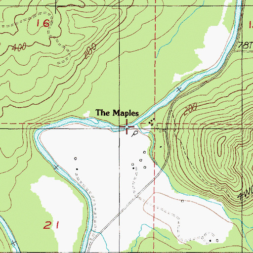 Topographic Map of Euchre Creek, OR