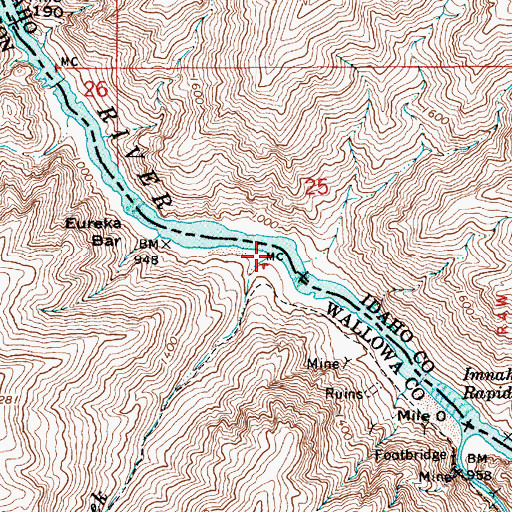 Topographic Map of Eureka Creek, OR