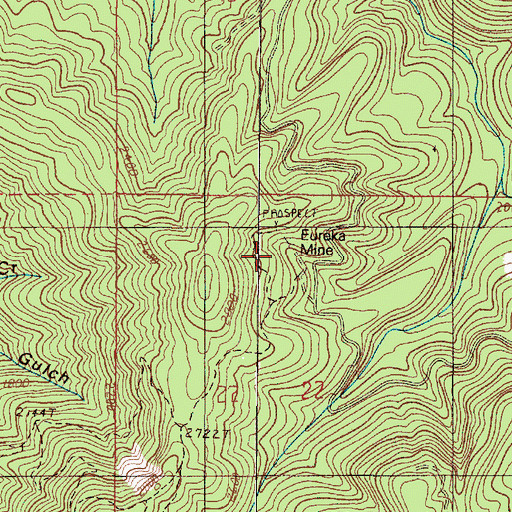 Topographic Map of Eureka Mine, OR
